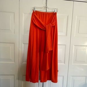 Boohoo Plus Orange Wide leg crop pants